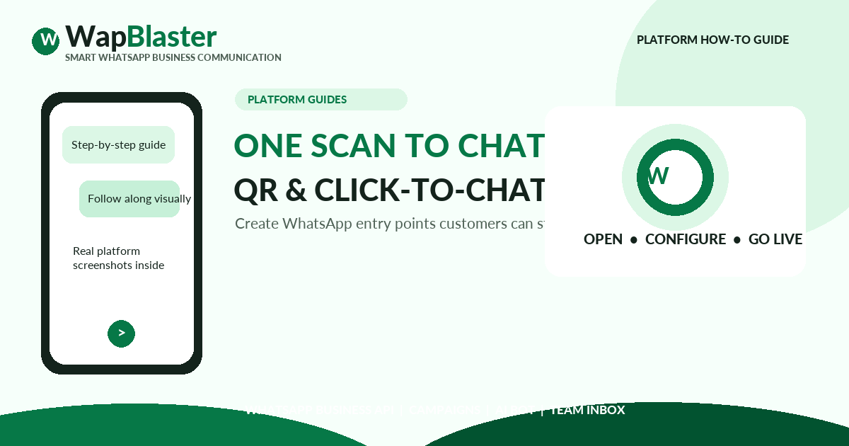 How to Set Up QR Codes and Click-to-WhatsApp Entry Points in WapBlaster (2026)