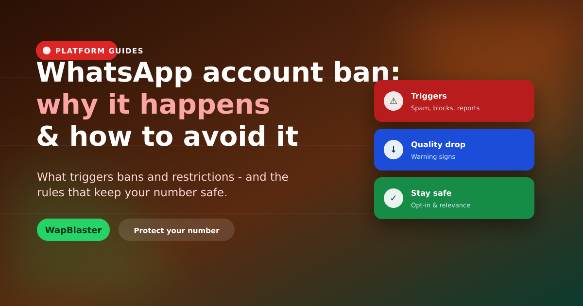 WhatsApp Account Ban: Why It Happens and How to Avoid It (2026)