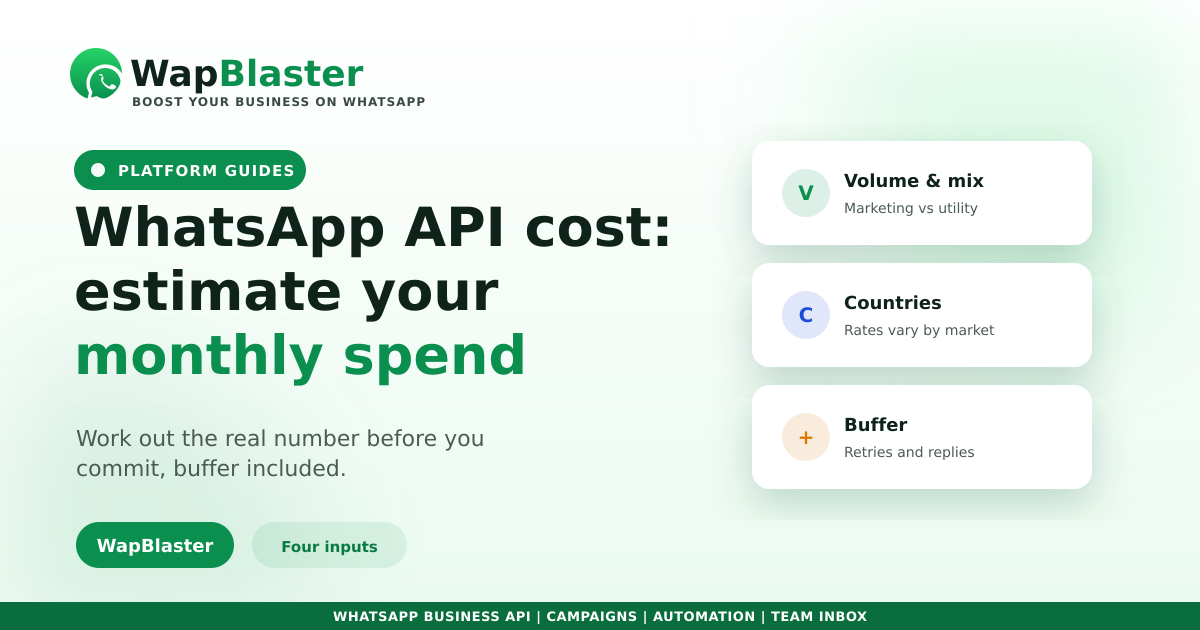 WhatsApp API Cost Calculator: Estimate Your Monthly Spend (2026)