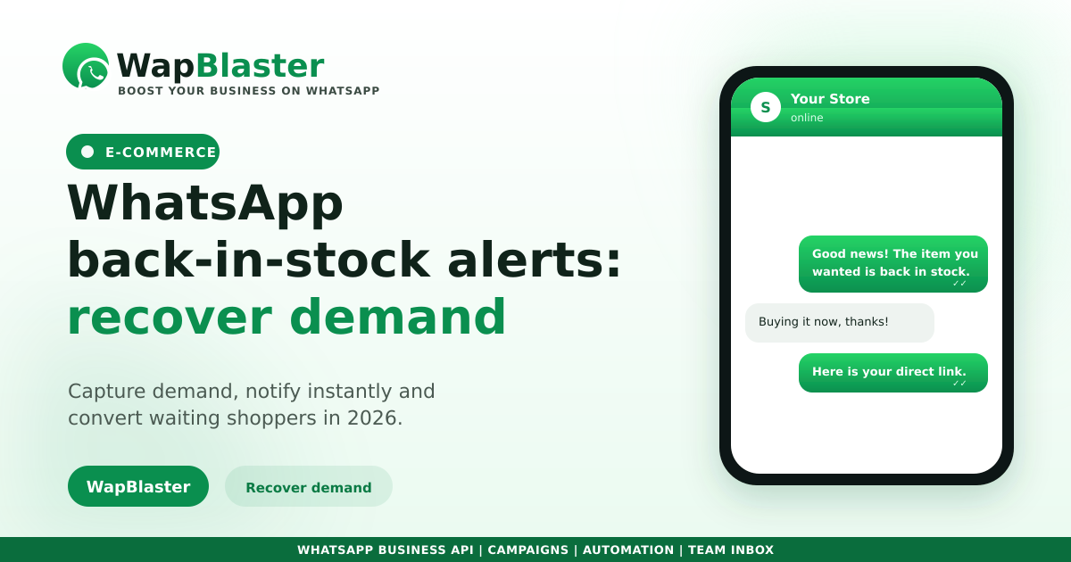 WhatsApp Back-in-Stock Alerts: Recover Lost Demand in 2026