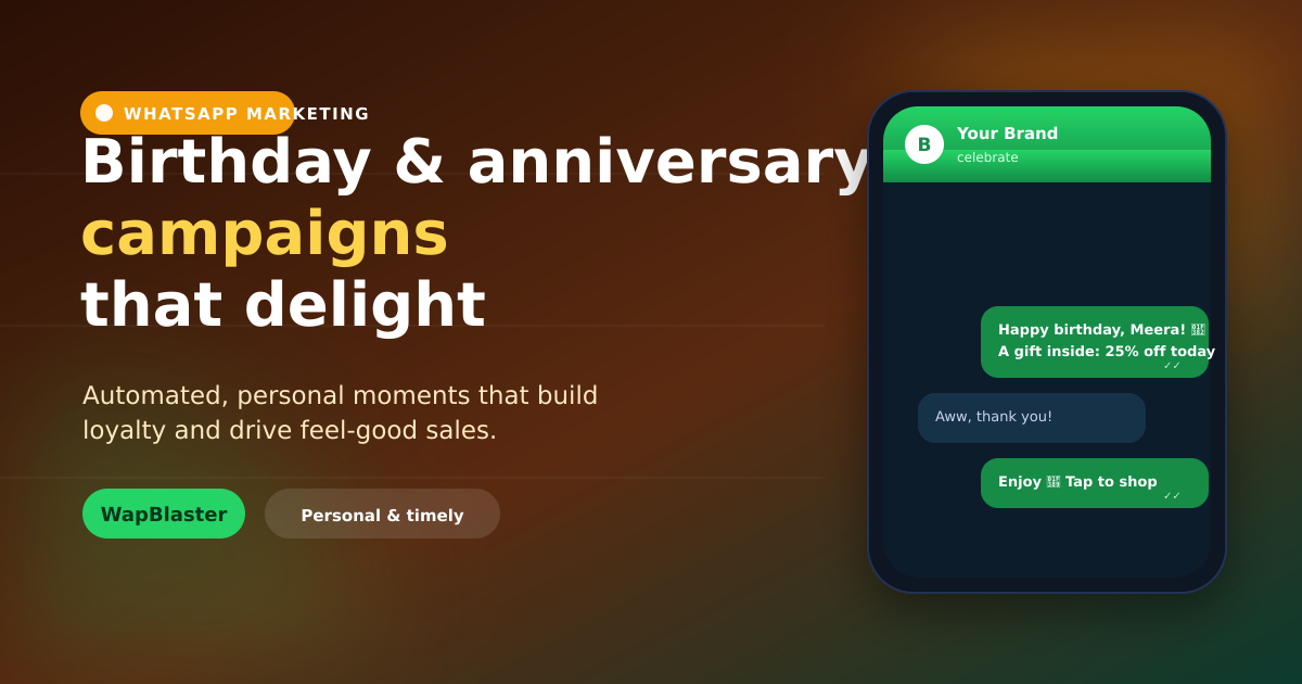 WhatsApp Birthday and Anniversary Campaigns That Delight (2026)