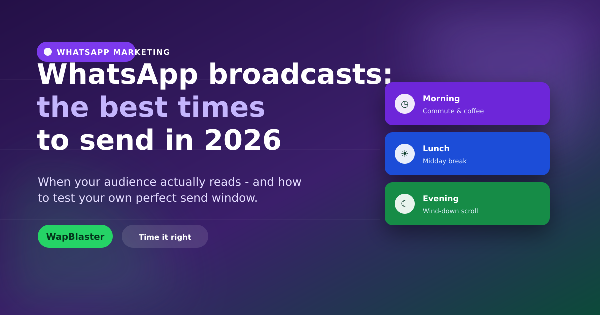 WhatsApp Broadcasts: The Best Times to Send in 2026