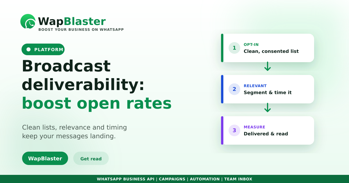 WhatsApp Broadcast Deliverability: Boost Open and Read Rates (2026)
