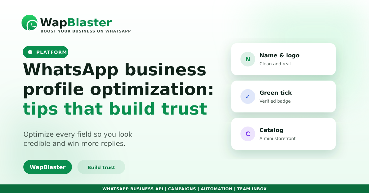 WhatsApp Business Profile Optimization: Tips That Build Trust (2026)