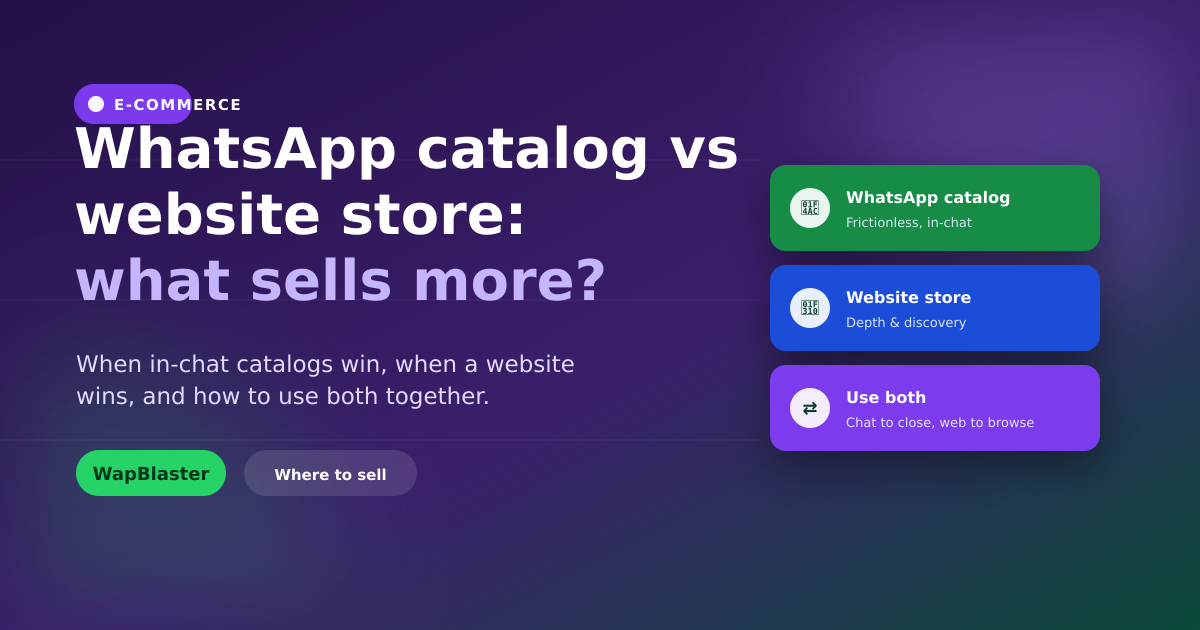 WhatsApp Catalog vs Website Store: Which Drives More Sales? (2026)