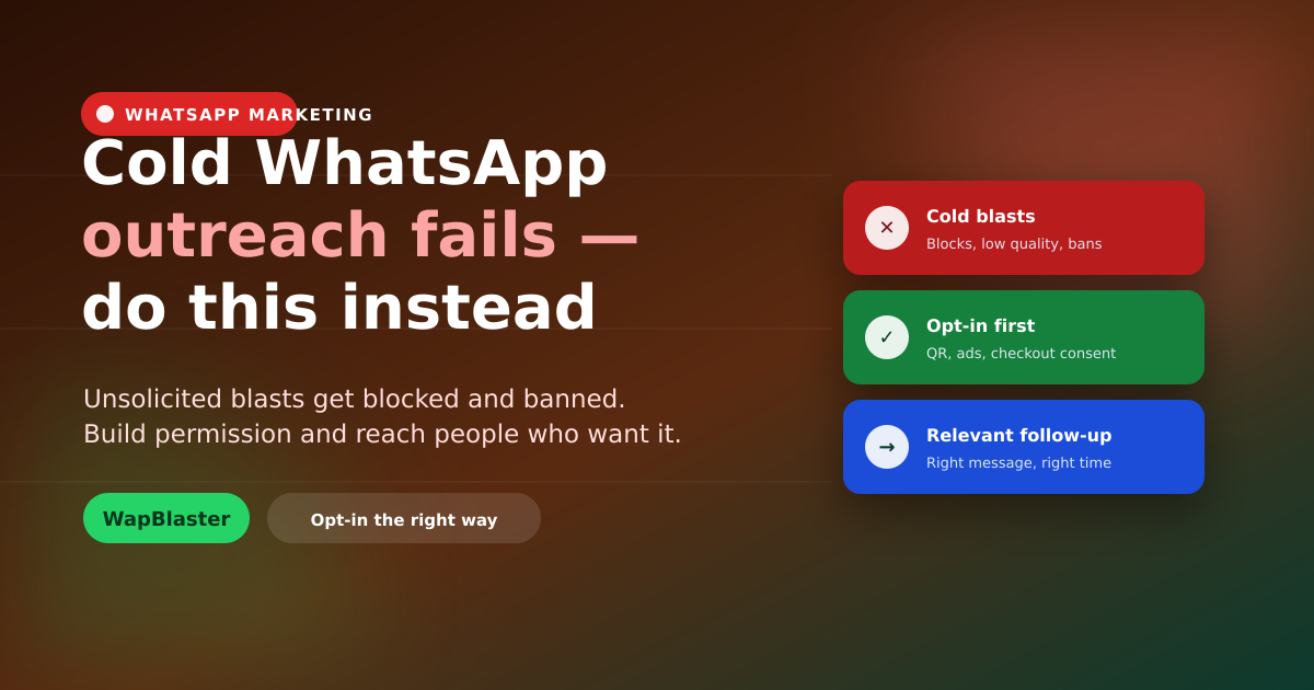 WhatsApp Cold Outreach: Why It Fails and What to Do Instead (2026)