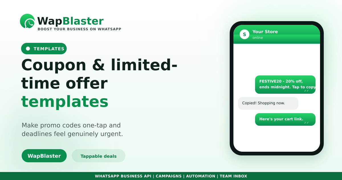 WhatsApp Coupon and Limited-Time Offer Templates (2026)