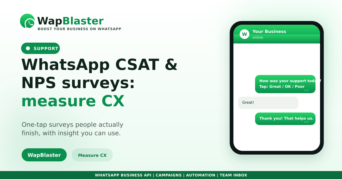 WhatsApp CSAT and NPS Surveys: Measure Customer Satisfaction (2026)