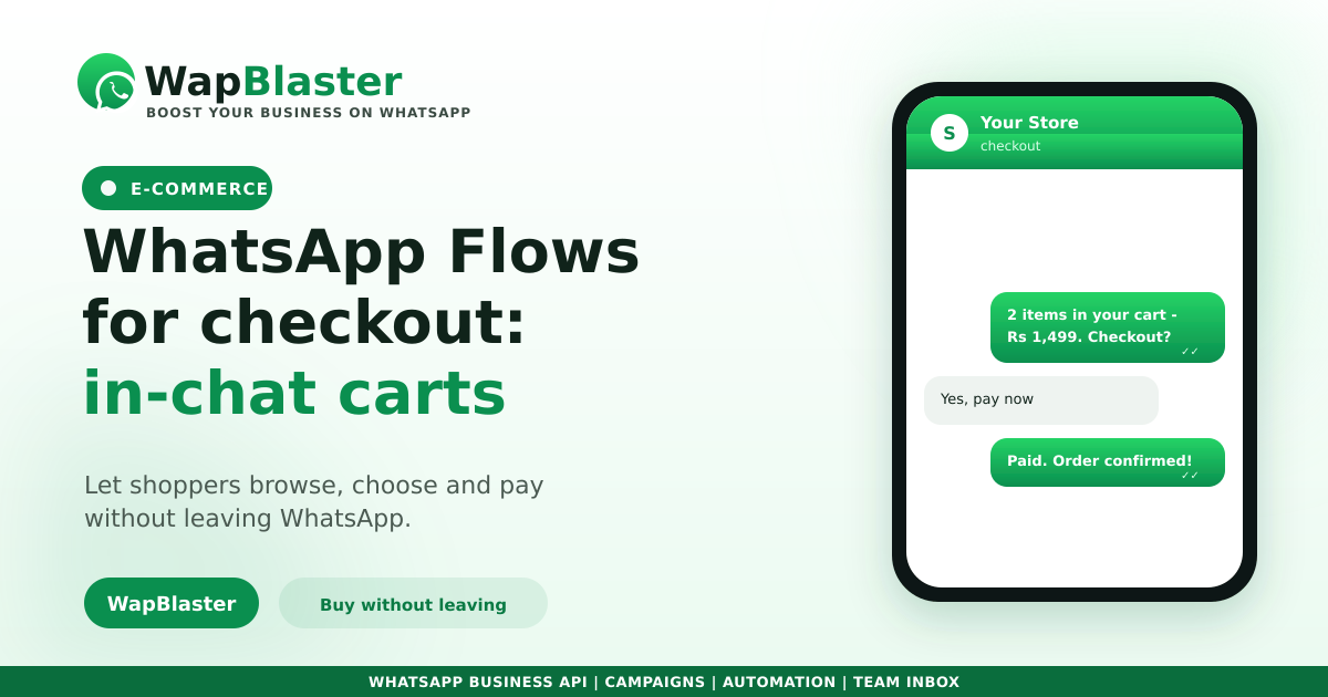 WhatsApp Flows for Checkout: Build In-Chat Carts That Convert (2026)