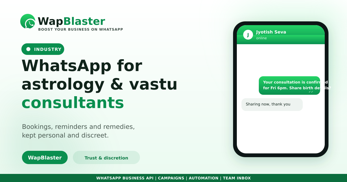 WhatsApp for Astrology and Vastu Consultants (2026)