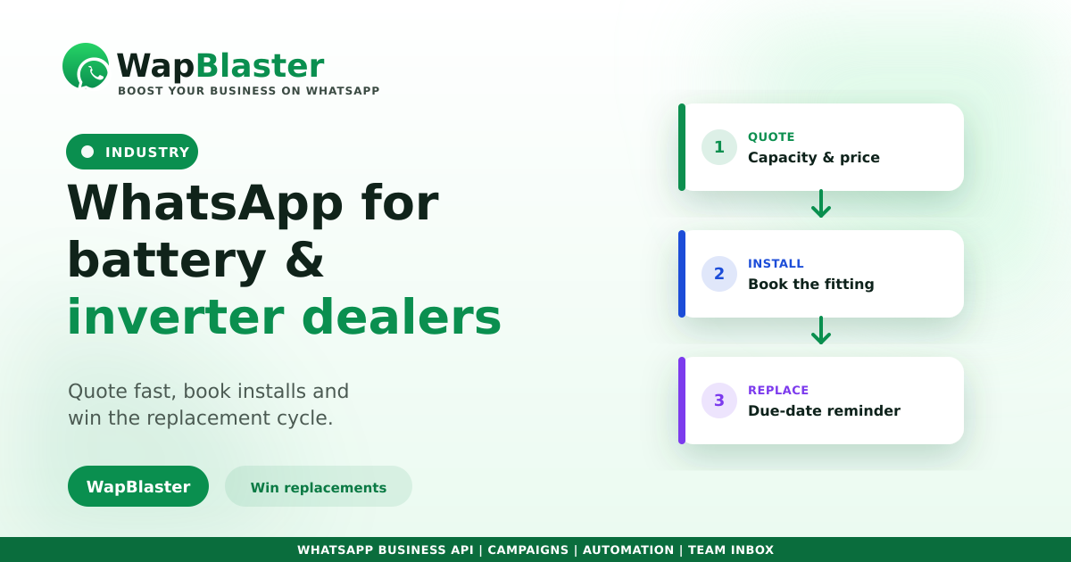 WhatsApp for Battery and Inverter Dealers (2026)