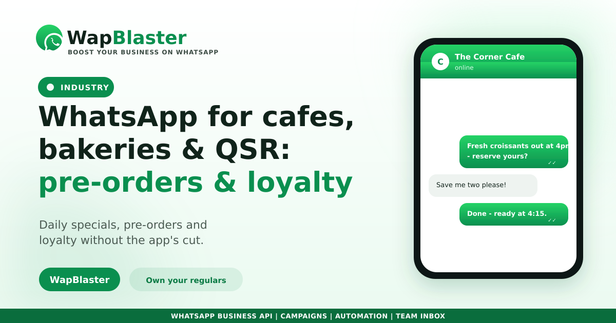 WhatsApp for Cafes, Bakeries and QSR (2026)