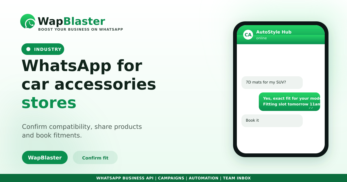 WhatsApp for Car Accessories Stores (2026)