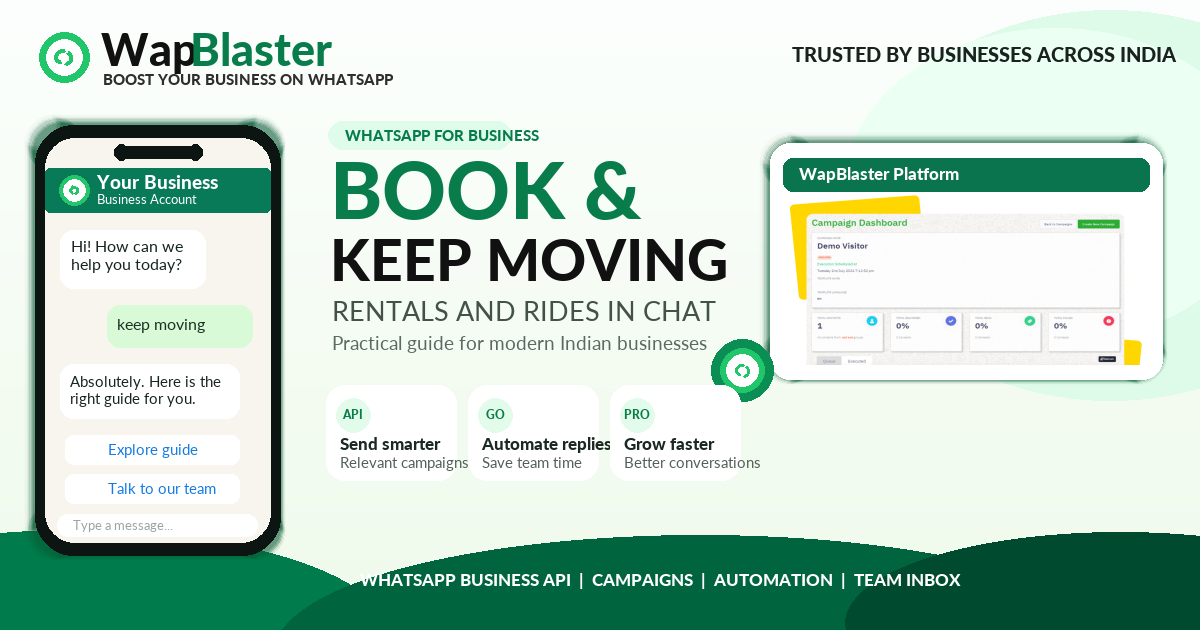 WhatsApp for Car Rentals and Cab Services: Bookings, Updates and Receipts (2026)
