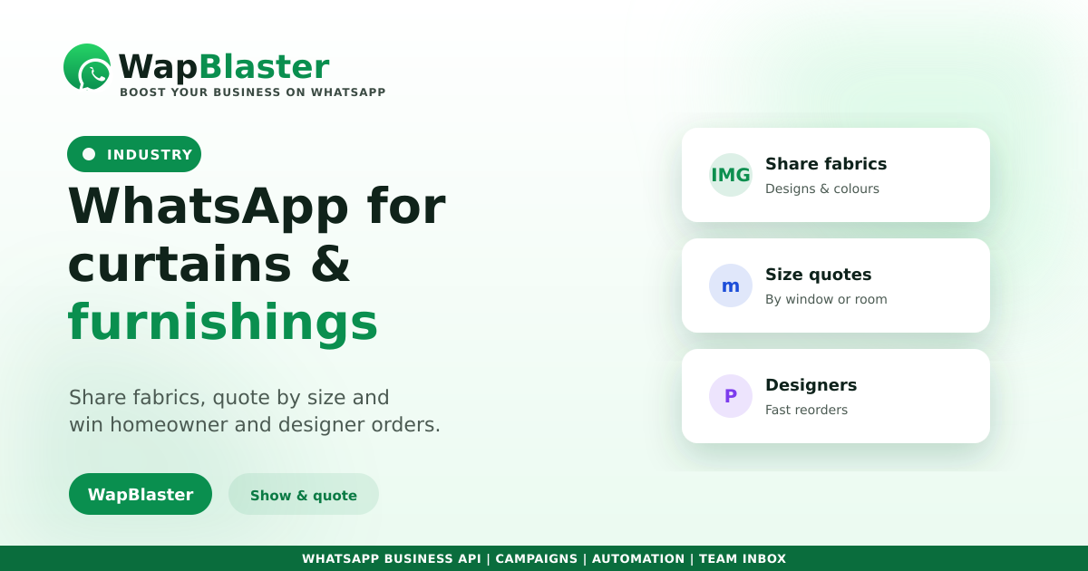 WhatsApp for Curtains and Home Furnishings (2026)