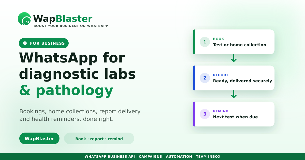 WhatsApp for Diagnostic Labs and Pathology: Bookings, Reports and Reminders (2026)