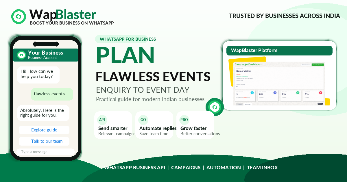 WhatsApp for Event Management and Wedding Planners: From Enquiry to Event Day (2026)