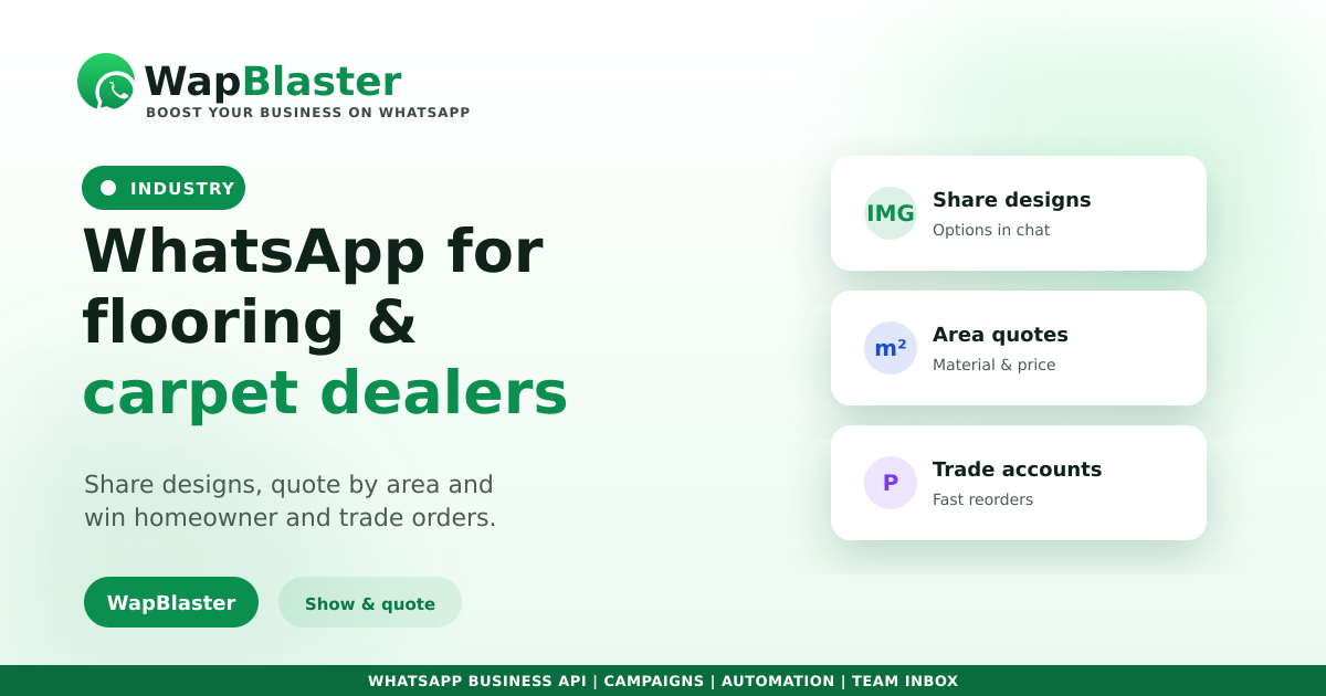 WhatsApp for Flooring and Carpet Dealers (2026)