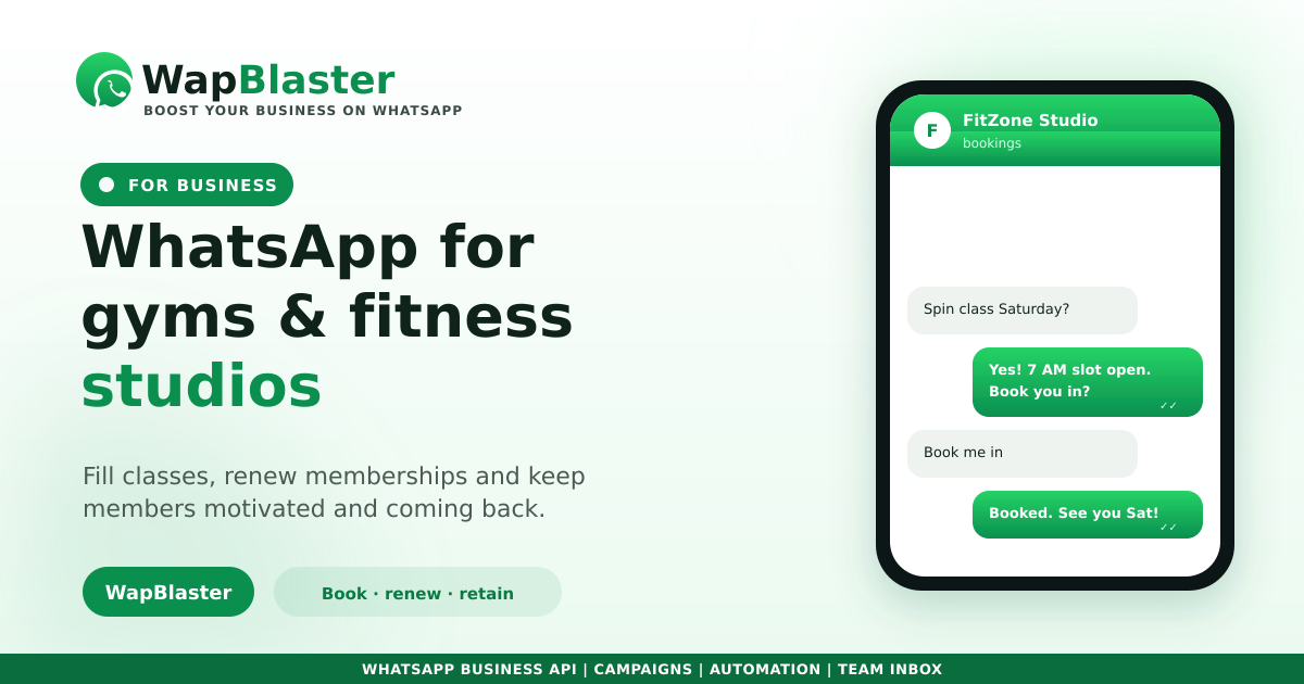WhatsApp for Gyms and Fitness Studios: Memberships, Classes and Retention (2026)