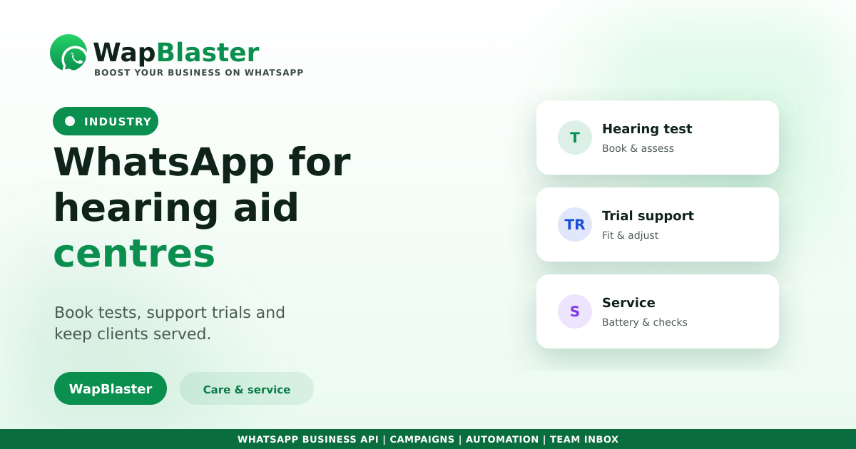 WhatsApp for Hearing Aid Centres (2026)