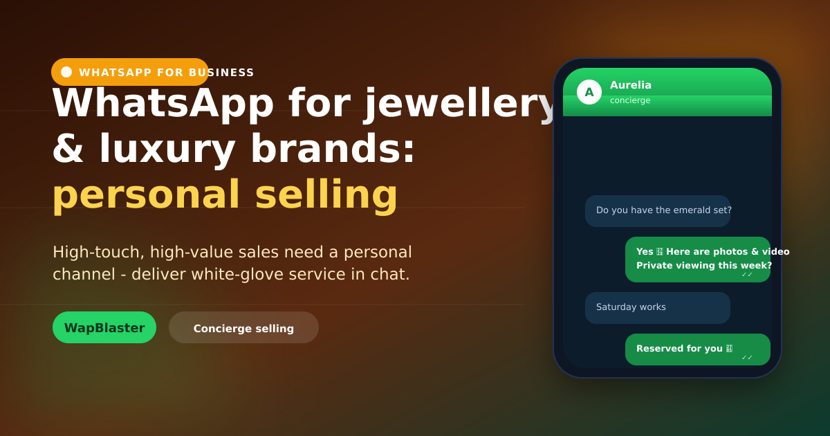 WhatsApp for Jewellery and Luxury Brands: Personal Selling in Chat (2026)