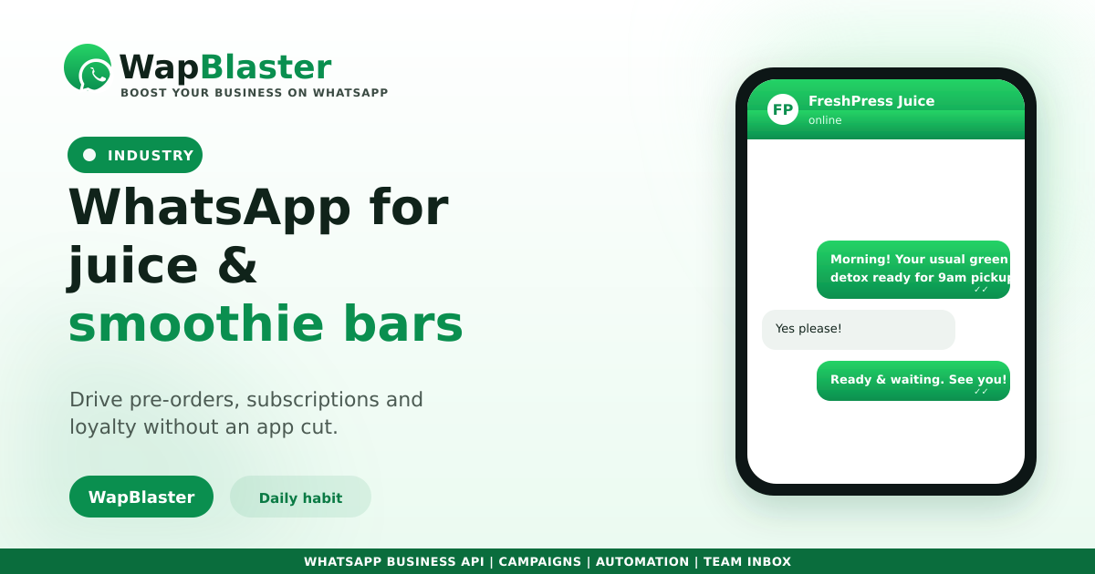 WhatsApp for Juice and Smoothie Bars (2026)