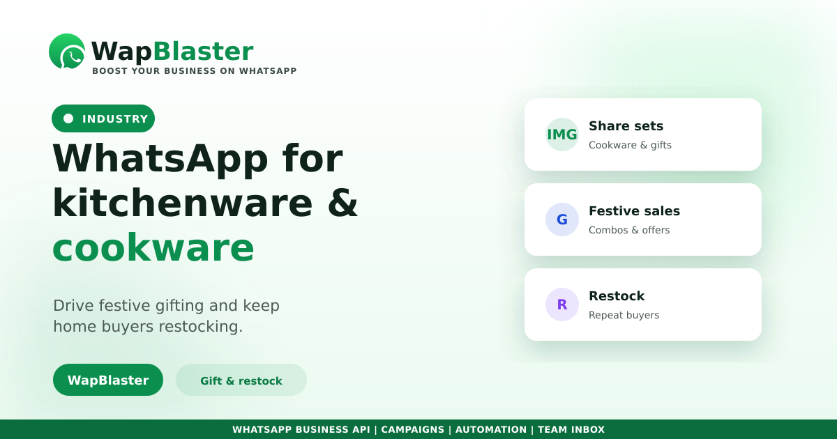 WhatsApp for Kitchenware and Cookware Stores (2026)