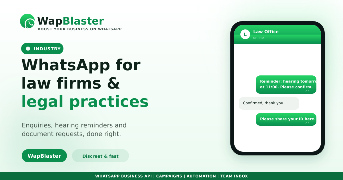 WhatsApp for Law Firms and Legal Practices (2026)