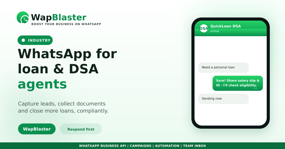 WhatsApp for Loan and DSA Agents (2026)