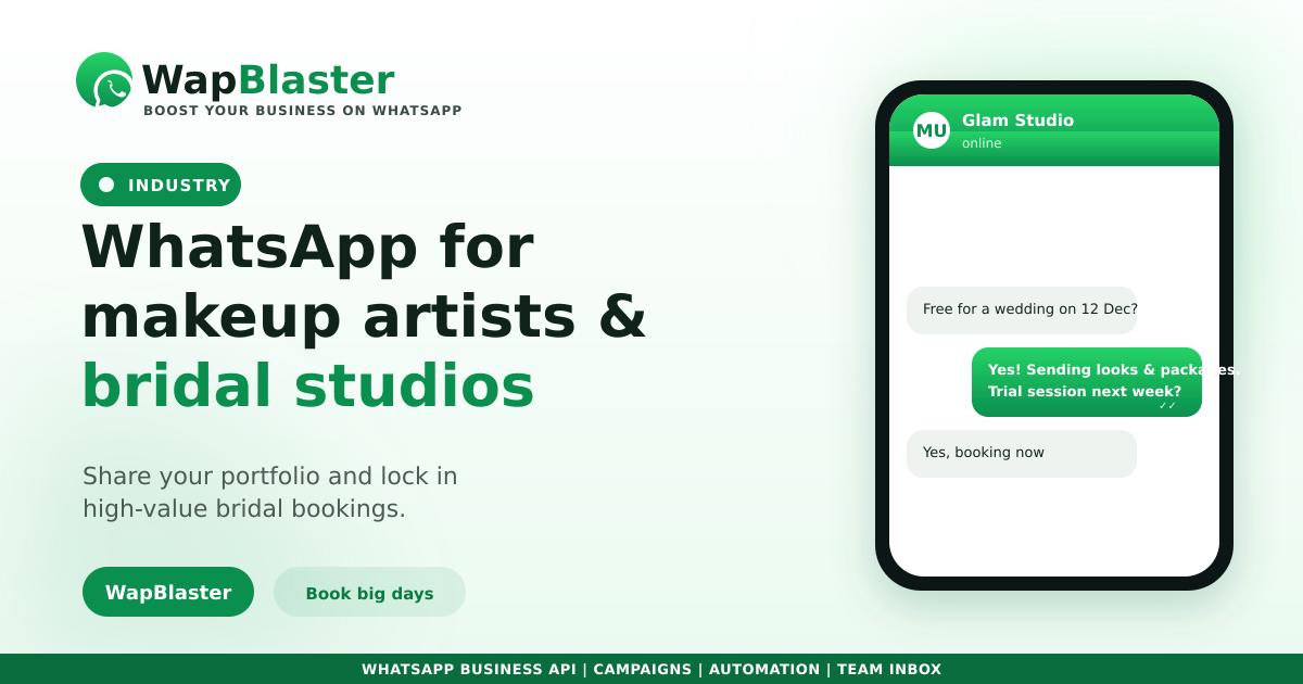 WhatsApp for Makeup Artists and Bridal Studios (2026)