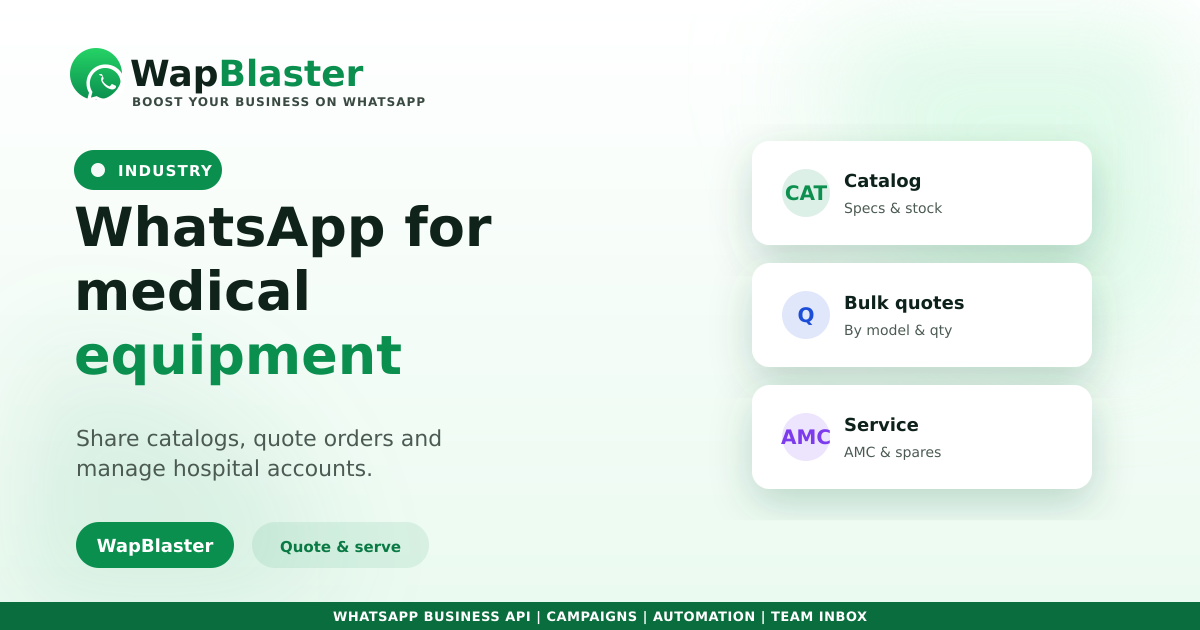 WhatsApp for Medical Equipment Suppliers (2026)