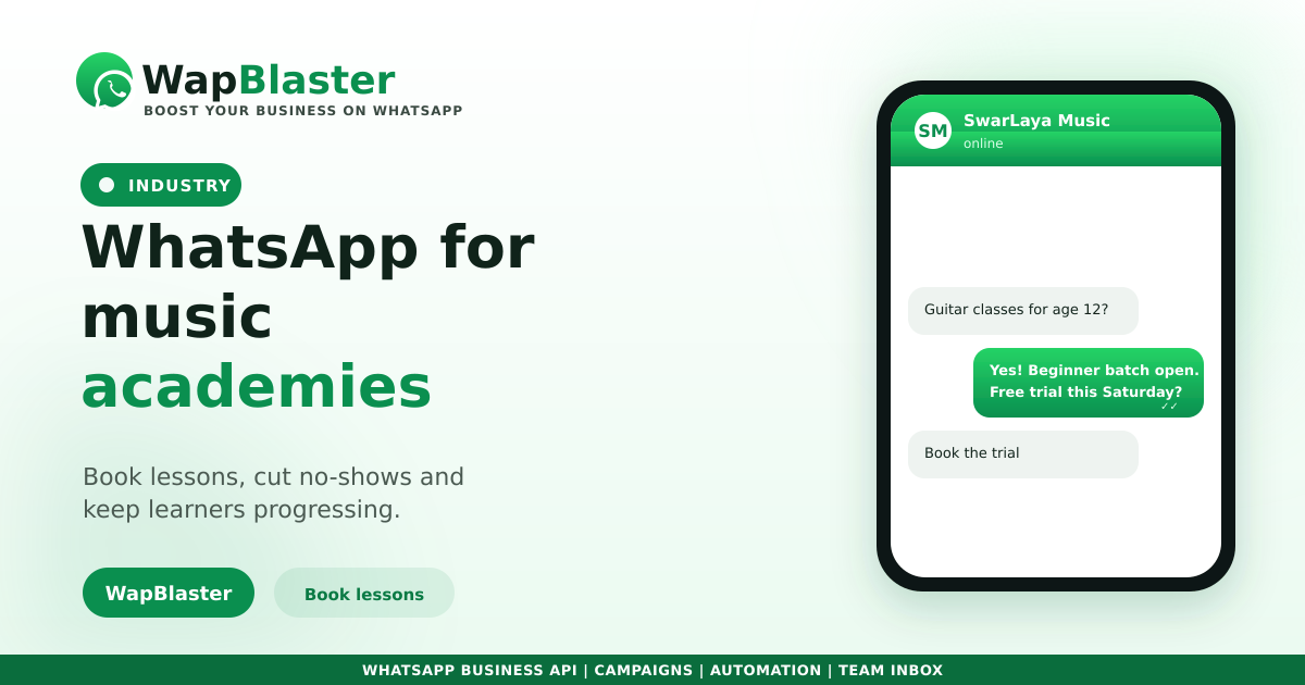 WhatsApp for Music Academies (2026)