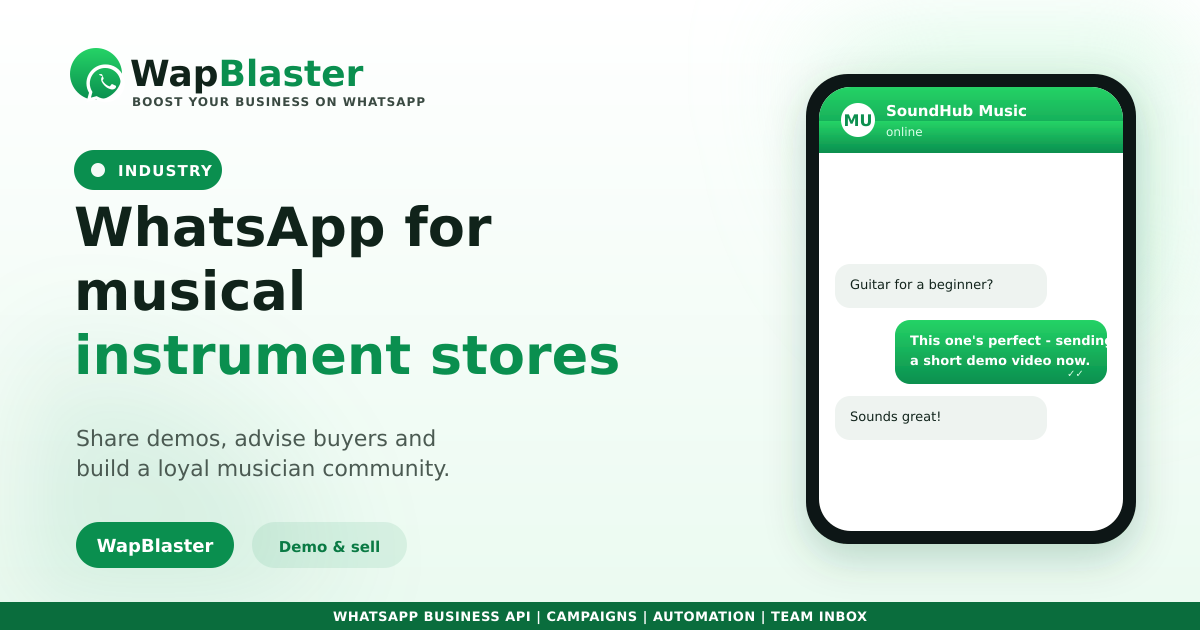WhatsApp for Musical Instrument Stores (2026)