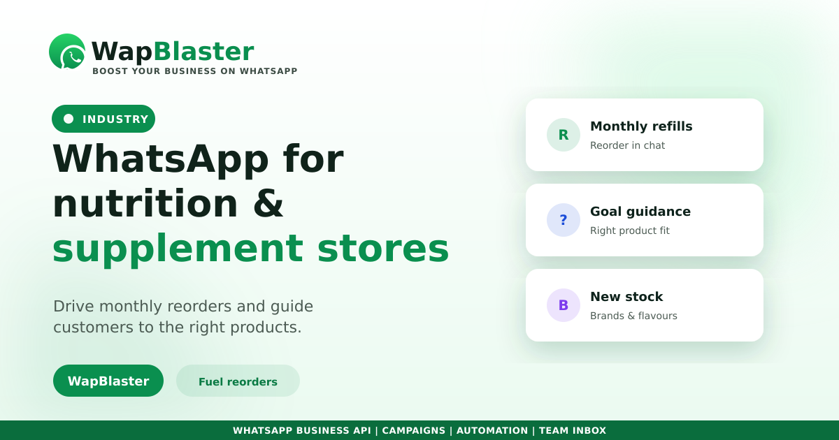 WhatsApp for Nutrition and Supplement Stores (2026)