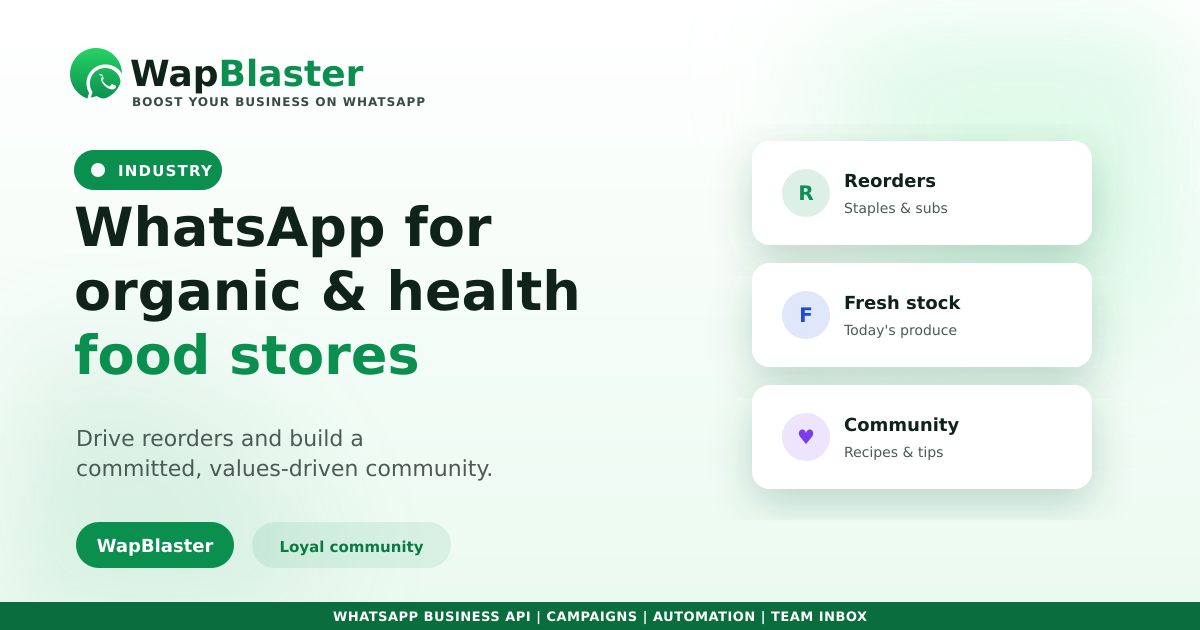 WhatsApp for Organic and Health Food Stores (2026)