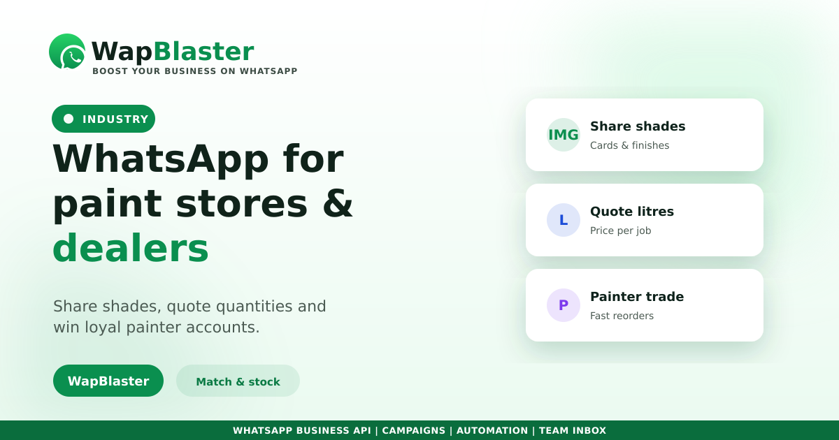 WhatsApp for Paint Stores and Dealers (2026)