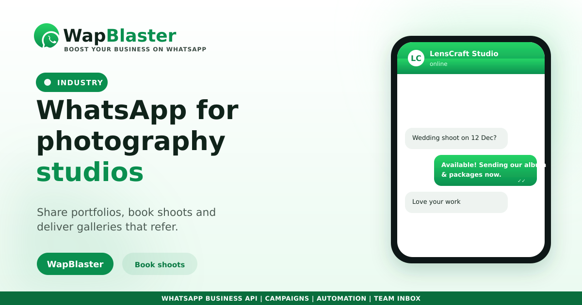 WhatsApp for Photography Studios (2026)