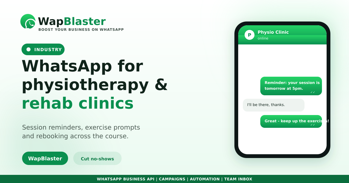 WhatsApp for Physiotherapy and Rehab Clinics (2026)
