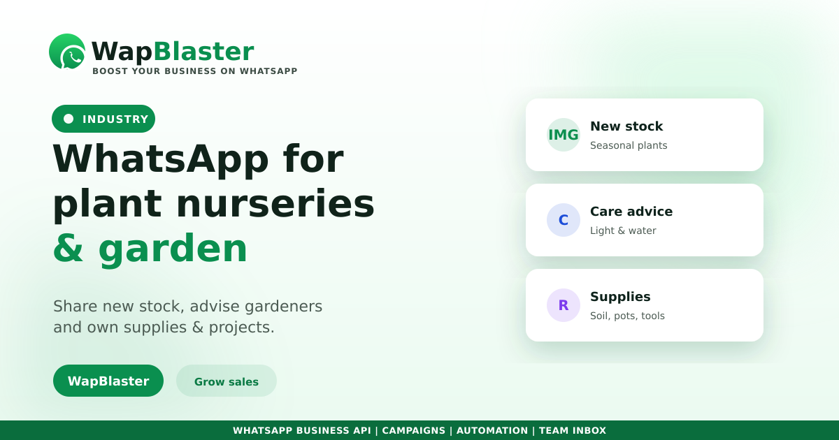 WhatsApp for Plant Nurseries and Garden Centres (2026)
