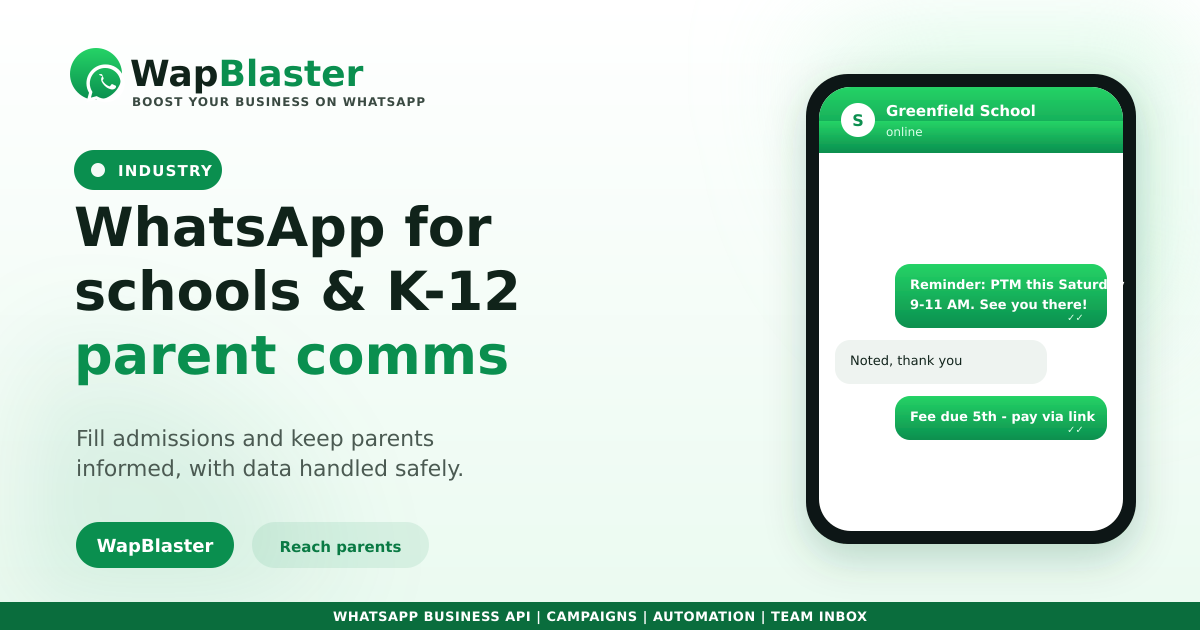 WhatsApp for Schools and K-12 Parent Communication (2026)
