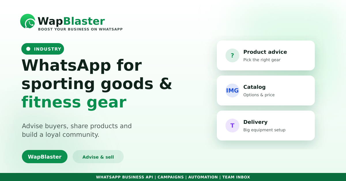 WhatsApp for Sporting Goods and Fitness Equipment Stores (2026)