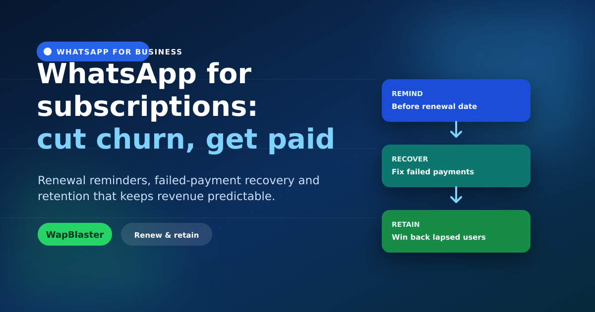 WhatsApp for Subscription Businesses: Reduce Churn and Collect Payments (2026)