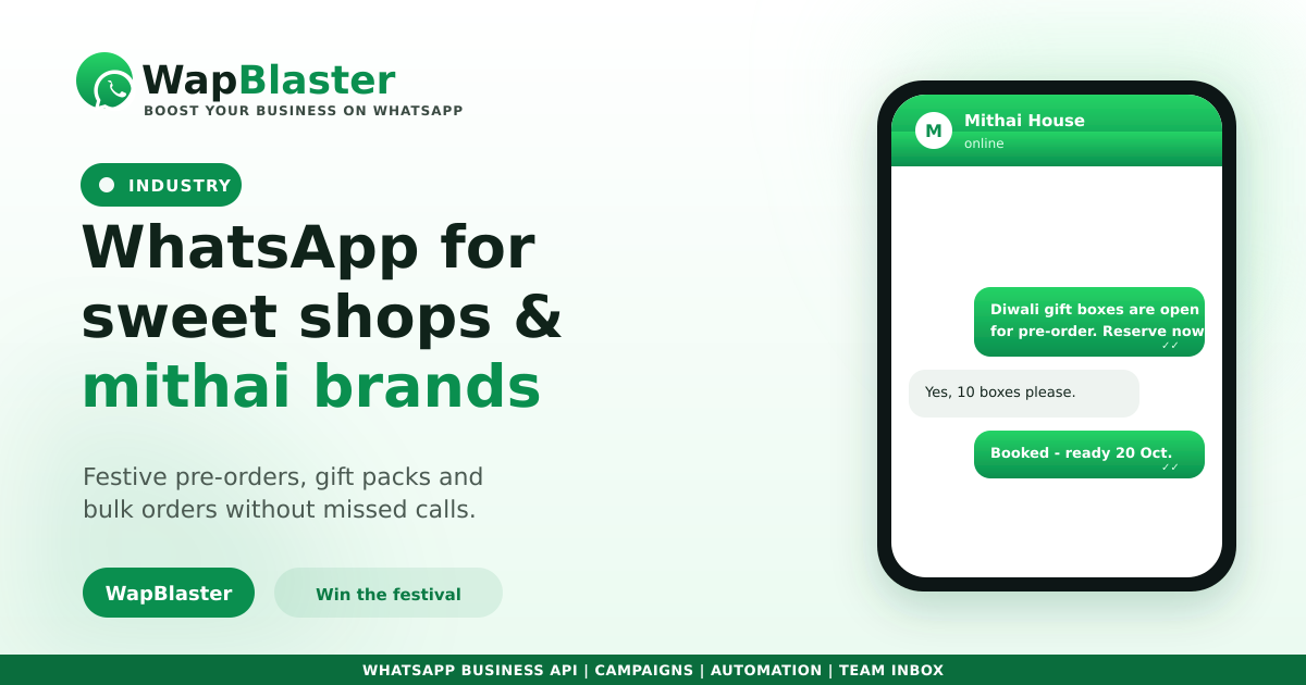 WhatsApp for Sweet Shops and Mithai Brands (2026)