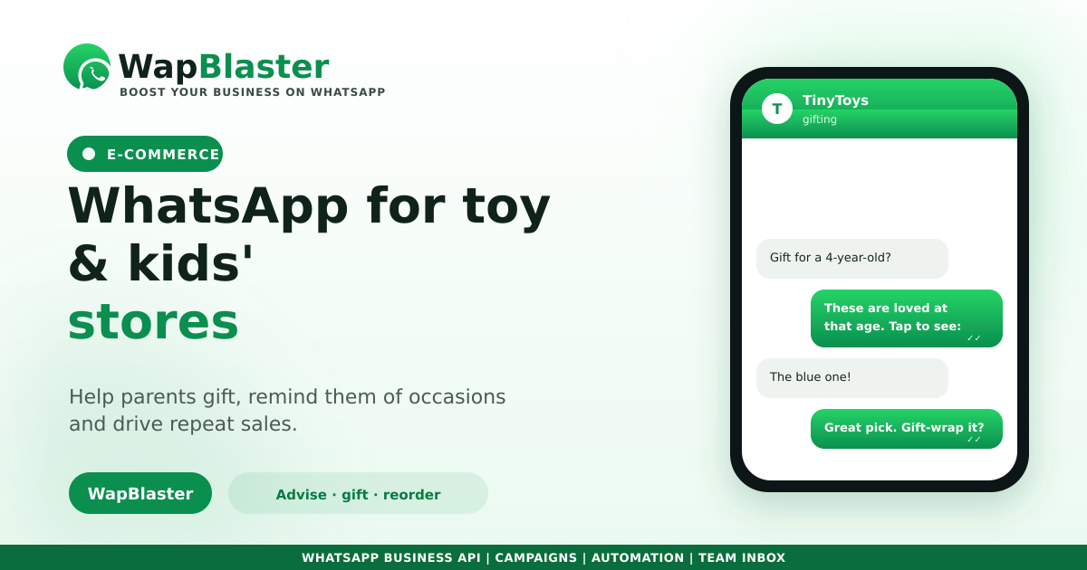 WhatsApp for Toy and Kids' Stores: Gifting, Occasions and Restocks (2026)