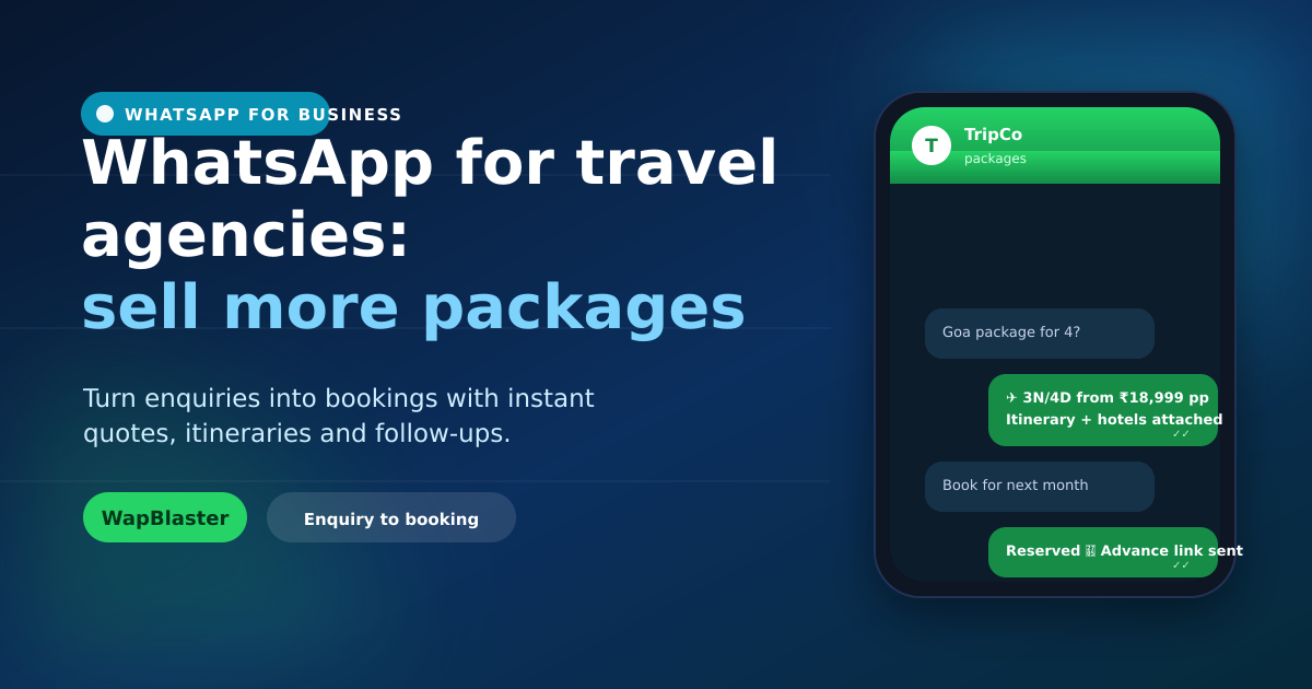 WhatsApp for Travel Agencies: Sell More Packages in Chat