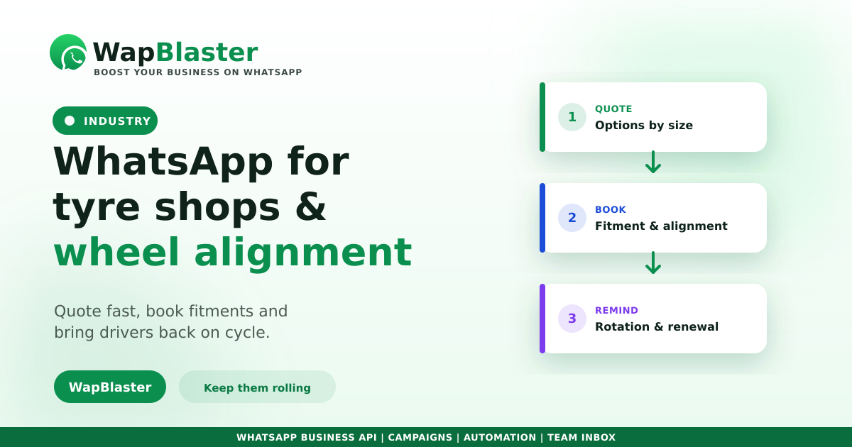 WhatsApp for Tyre Shops and Wheel Alignment Centres (2026)