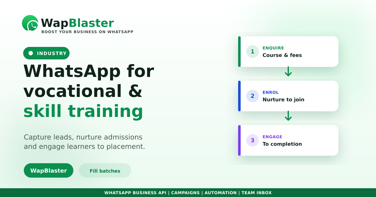 WhatsApp for Vocational and Skill Training Institutes (2026)