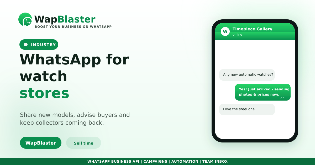 WhatsApp for Watch Stores (2026)