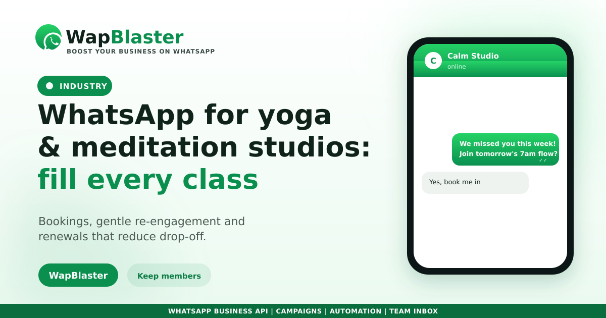 WhatsApp for Yoga and Meditation Studios (2026)