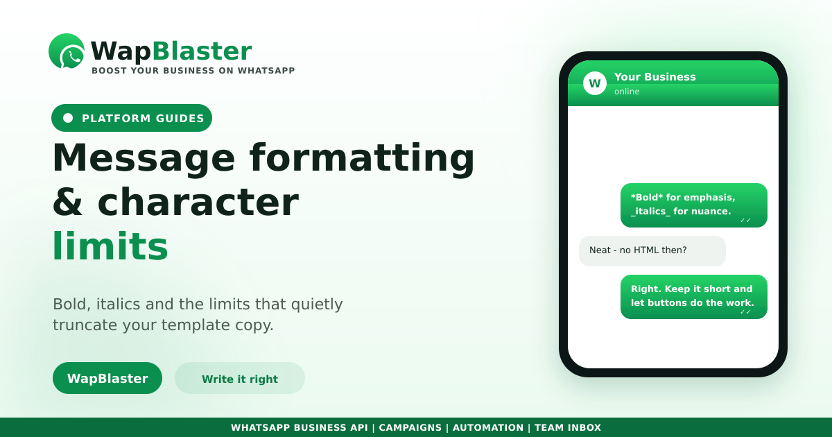WhatsApp Message Formatting and Character Limits (2026)